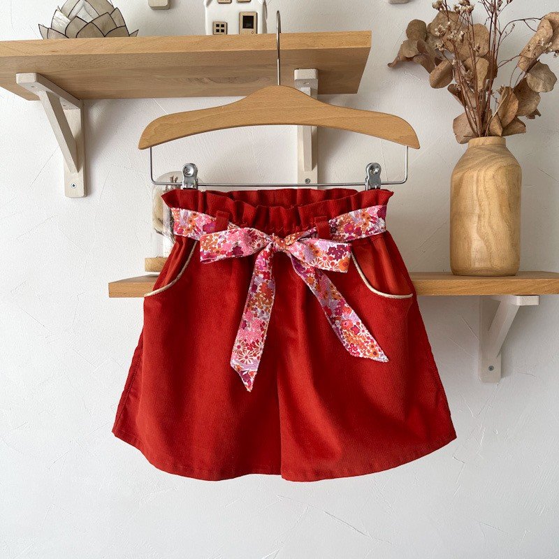 Short Azilis velours et Liberty Margaret annie hibiscus – Image 3