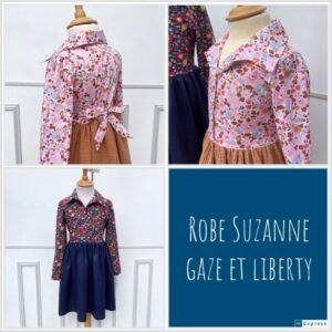 Robe Suzanne gaze pailletée et Liberty Exclu USA/Japon/UK