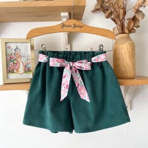 Short Azilis velours et Liberty Betsy pétale irisé