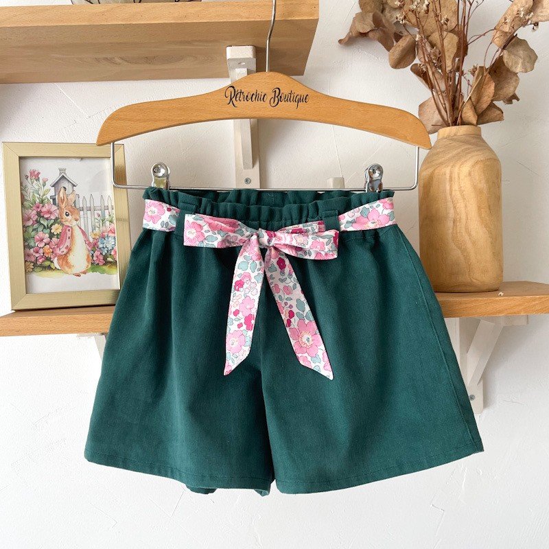 Short Azilis velours et Liberty Betsy pétale irisé