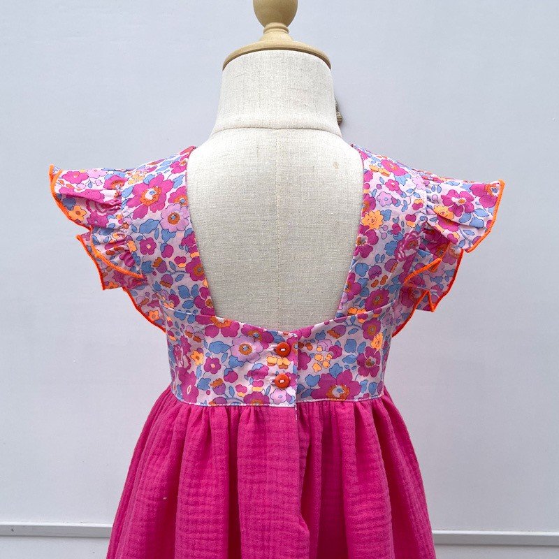 Robe Candice Liberty Betsy Malibu et gaze cyclamen