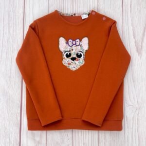 Sweat molleton brique et liberty Betsy rust