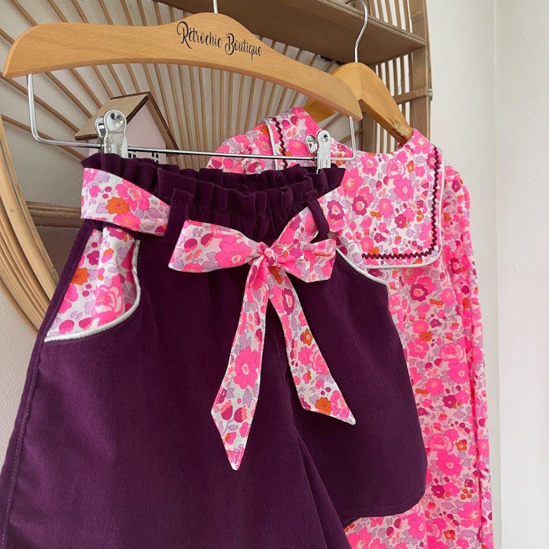Blouse soizic 8ans 100% Liberty Betsy cassis fluo – Image 4