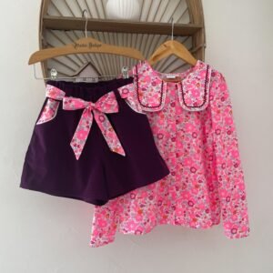 Blouse Soizic Liberty Betsy cassis fluo