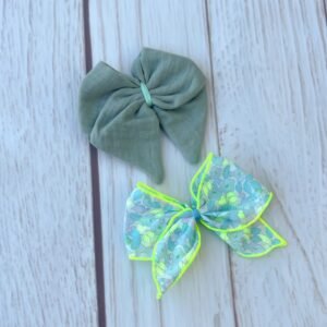 Duo de barrettes gaze pailletée et liberty (numéro2)