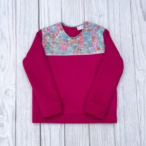 Sweat molleton fushia et Liberty Margaret Annie Vahiné