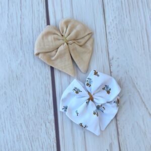 Duo de barrettes gaze pailletée et popeline fleurie (numéro9)