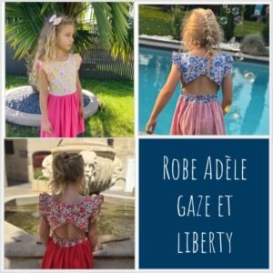 Robe Adèle gaze et Liberty Classique