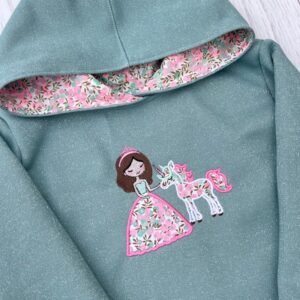 Sweat à capuche pailleté 5 ans Liberty wiltshire seafoam