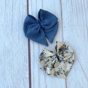 Duo de barrettes gaze pailletée et popeline fleurie (numéro10)