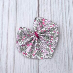 Barrette Mina Popeline fleurie fluo