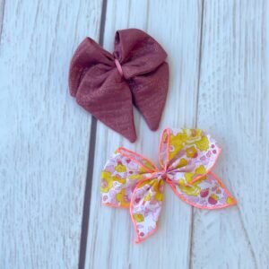 Duo de barrettes gaze pailletée et liberty (numéro5)