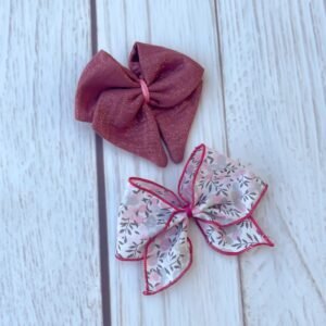 Duo de barrettes gaze pailletée et liberty (numéro6)