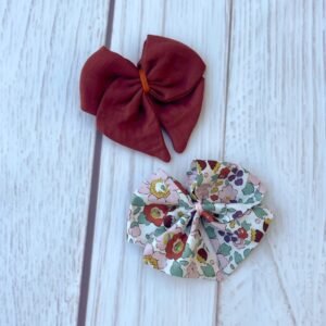 Duo de barrettes gaze pailletée et liberty (numéro17)