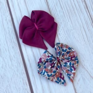 Duo de barrettes gaze pailletée et liberty (numéro7)