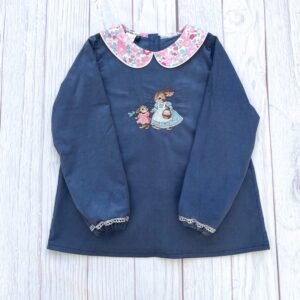 Blouse Maman lapin velours col Liberty Betsy pétale irisé