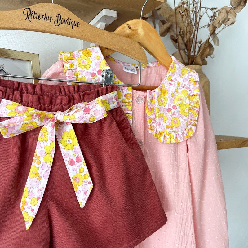 Short Azilis velours et Liberty Betsy strawberry lemonade – Image 2