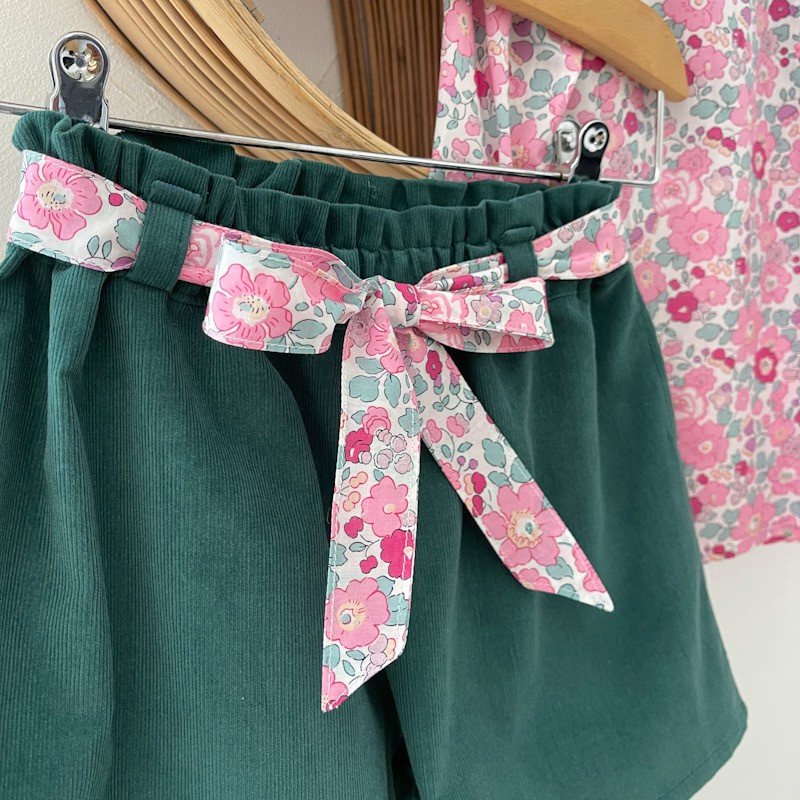 Short Azilis velours et Liberty Betsy pétale irisé – Image 3