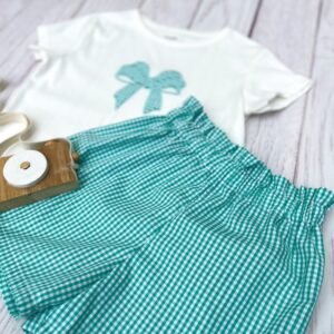 Short Rosalie popeline coton vichy mint