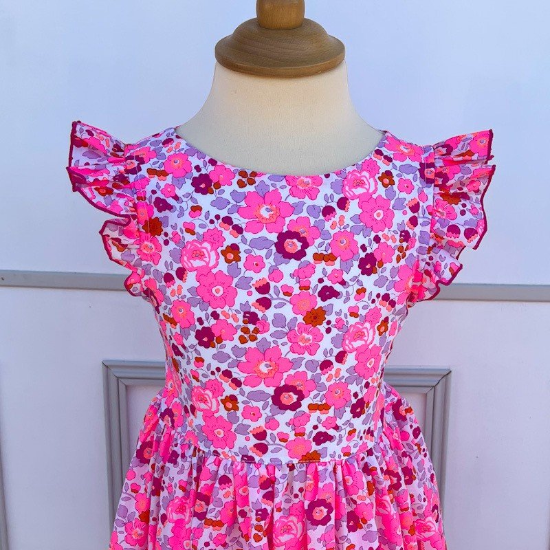 Robe Adèle Liberty Betsy cassis fluo – Image 4