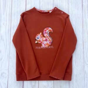 Sweat léger terracotta et liberty Margaret Annie Hibiscus