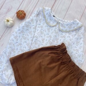 Blouse gaze de coton fleurie "Feuillage"