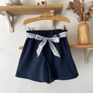 Short Azilis velours et Liberty Midnight vine