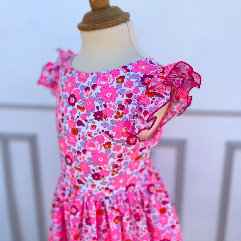 Robe Adèle Liberty Betsy cassis fluo – Image 2