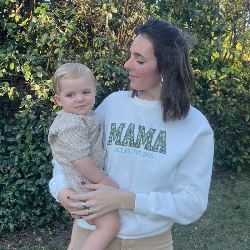 Sweat personnalisé MAMA Poppy diabolo menthe – Image 4