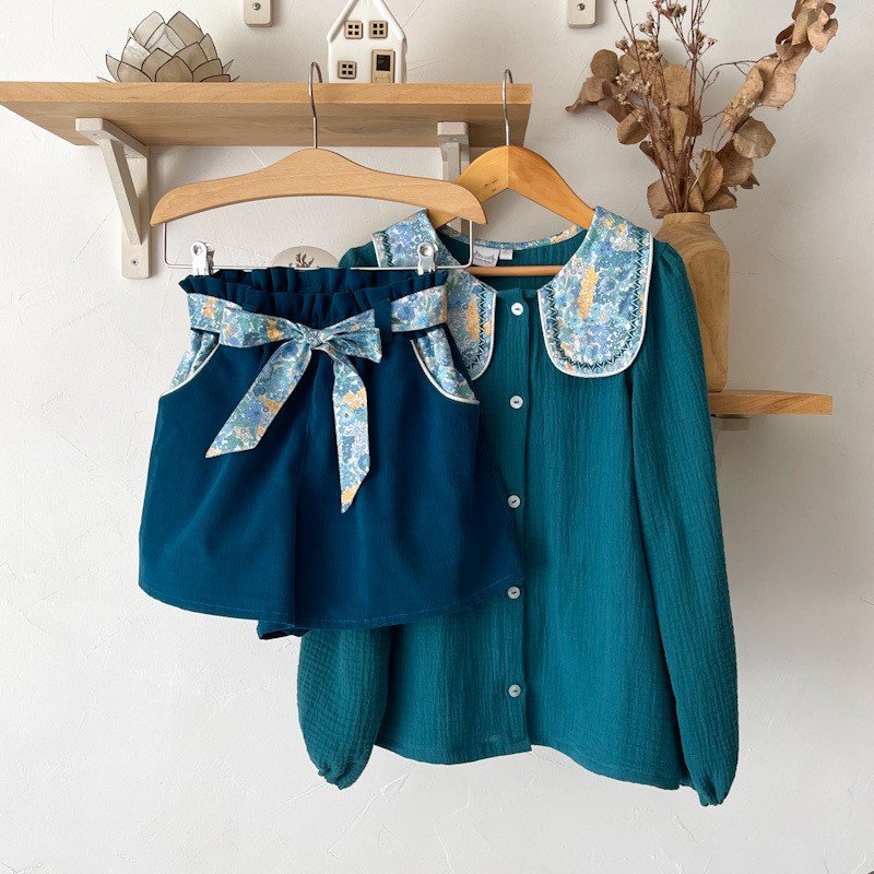 Short Azilis velours et Liberty Margaret Annie Tahiti – Image 2